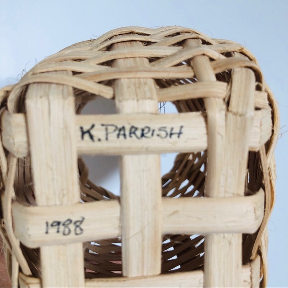 Handmade basket natural wicker oblong - Picture 6 of 8